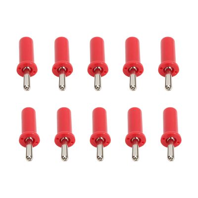 10pcs Banana Plug 4mm Cross Slot Gold Plated Brass Solder Type Connector for Speaker Cable (Red)