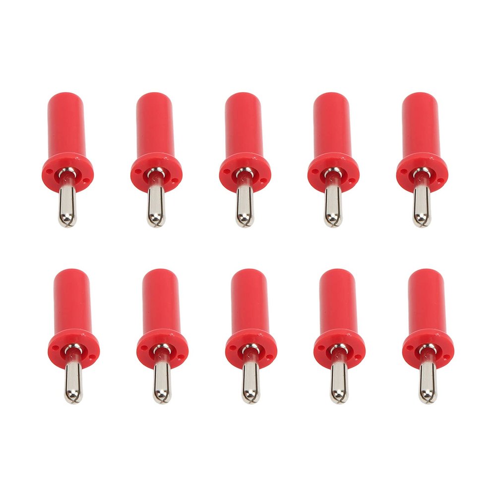 10pcs Banana Plug 4mm Cross Slot Gold Plated Brass Solder Type Connector for Speaker Cable (Red)
