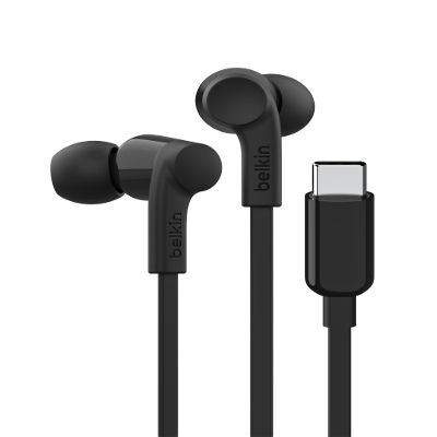 Belkin USB-C Wired Earbuds, Adjustable Volume Limiter, IPX5