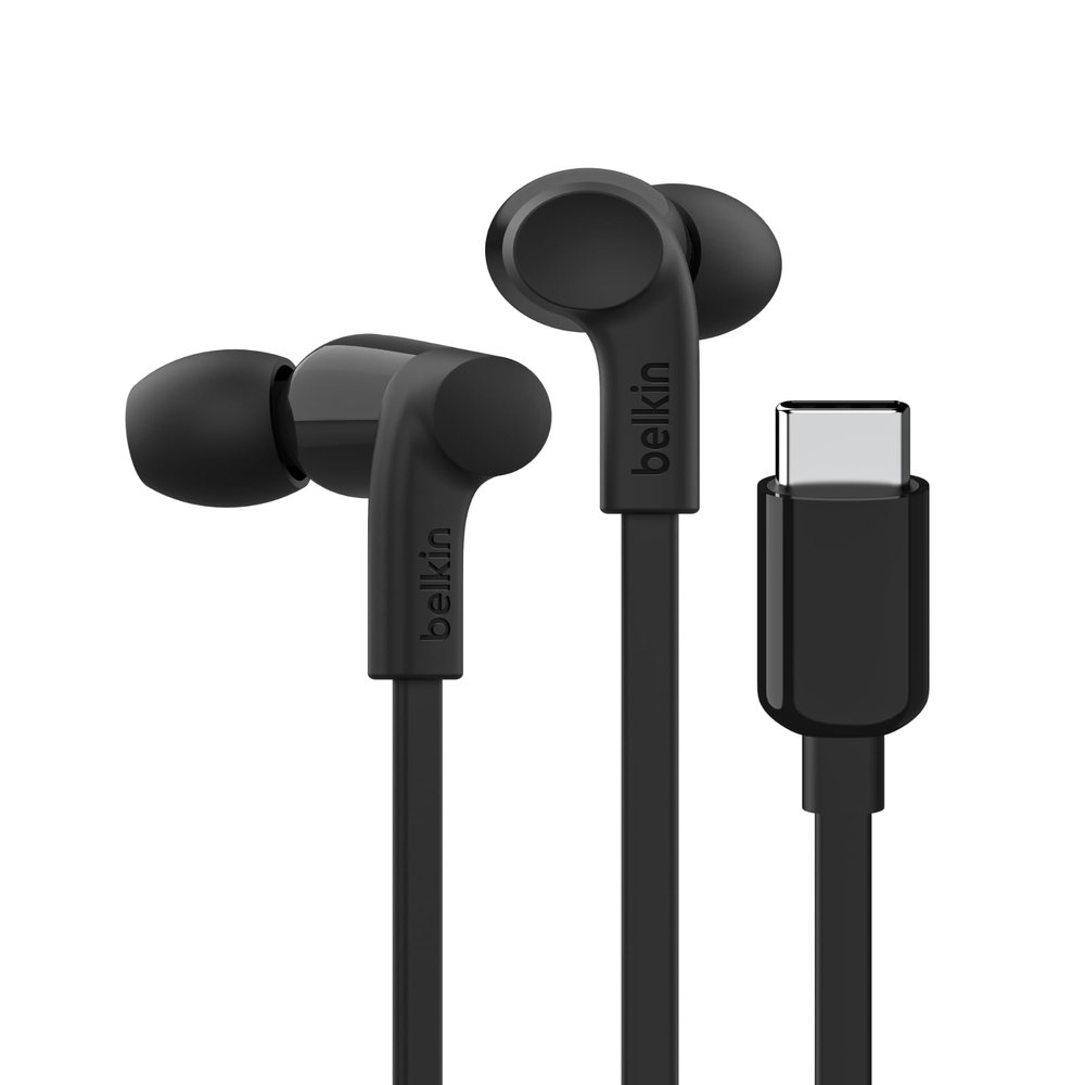 Belkin USB-C Wired Earbuds, Adjustable Volume Limiter, IPX5