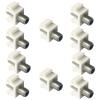 10 coaxial trapezoidal sockets, 3GHz coaxial Cable Connector, F-Type RG6 Cable Extender, Suitable for Wall Panels and Terminal Blocks (White, Plate with Nickel) view 1