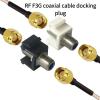 10 coaxial trapezoidal sockets, 3GHz coaxial Cable Connector, F-Type RG6 Cable Extender, Suitable for Wall Panels and Terminal Blocks (White, Plate with Nickel) view 2