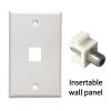 10 coaxial trapezoidal sockets, 3GHz coaxial Cable Connector, F-Type RG6 Cable Extender, Suitable for Wall Panels and Terminal Blocks (White, Plate with Nickel) view 3
