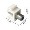 10 coaxial trapezoidal sockets, 3GHz coaxial Cable Connector, F-Type RG6 Cable Extender, Suitable for Wall Panels and Terminal Blocks (White, Plate with Nickel) view 4
