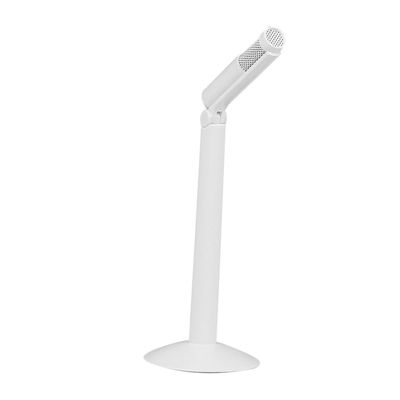CIMAXIC 1pc Foldable Condenser Microphone Sound Head Portable Interview Recording Mic for Vlogging and Live Streaming White Desktop Stand Included