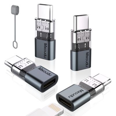 4 Pack Lightning to USB C Charging Adapter for iPhone 16/16Pro/15/15Pro/15Pro Max, iPad Pro/Air 5, Galaxy S24, USB C Male to Lightning Female Fast Charging & Data Transfer Adapter, Not for Audio/OTG