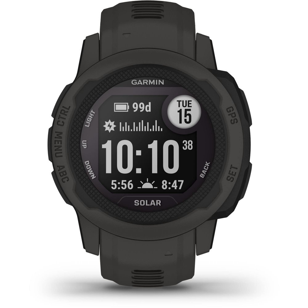 Garmin Instinct 2S Solar, Smaller-Sized GPS Outdoor Watch, Solar Charging Capabilities, Multi-GNSS Support, Tracback Routing, Graphite, 40 MM (Renewed)