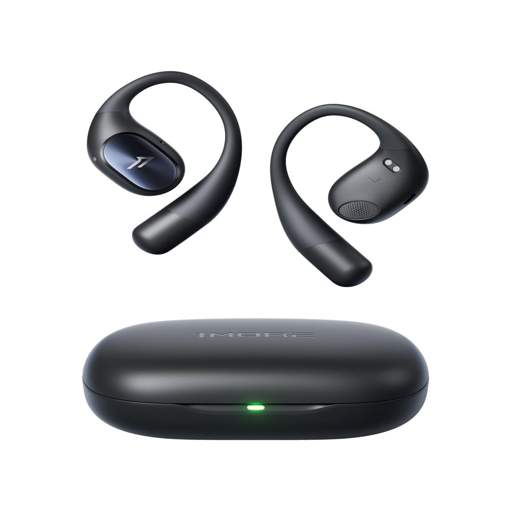 1MORE S31 Open Ear Bluetooth Headphones - 14.2mm Driver with Deep Bass, 4-Mic for Clear Calls, IPX5 Waterproof, 30H Playtime, Secure Ear Hooks, Lightweight Wireless Earbuds for Sport Running, Black