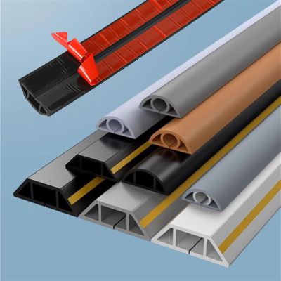 16.4ft Flexible Floor Cable Cover Adhesive Cord Management, Cord Cover Floor, Overfloor Cord Protector, Cable Grip, Cord Concealer, Cable Hider Raceway, Extension Cord Cover Prevent Cable Trips(Gray,D