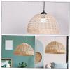 ASAKKURA Woven Pendant Lamp Shade Handcrafted Decorative Light Cover for Socket Rustic Beige Hanging Fixture for Versatile and Stylish Design view 2