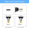 3.5 X 1.35mm DC Plug to USB C, Artilits 12V 100w USB to 3.5mm x 1.35 Adapter Made for Security Cameras, LED Lighting, USB Lights, Fans, Table Lamp, Bluetooth Audio view 2