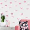 12 Sheets Bow Wall Stickers Peel and Stick Coquette Pink Bow Heart Decals for Room Nursery Boho Bedroom Dresser Living Room Playroom Windows Aesthetic Waterproof Wallpaper for Christmas Decor view 1