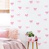 12 Sheets Bow Wall Stickers Peel and Stick Coquette Pink Bow Heart Decals for Room Nursery Boho Bedroom Dresser Living Room Playroom Windows Aesthetic Waterproof Wallpaper for Christmas Decor view 2