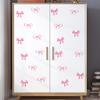 12 Sheets Bow Wall Stickers Peel and Stick Coquette Pink Bow Heart Decals for Room Nursery Boho Bedroom Dresser Living Room Playroom Windows Aesthetic Waterproof Wallpaper for Christmas Decor view 3