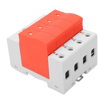 House Voltage Protector, Protective Device Voltage Arrester 385V AC 20 to 40KA for Home with Standard 36mm Rail Mount Installation (4P)