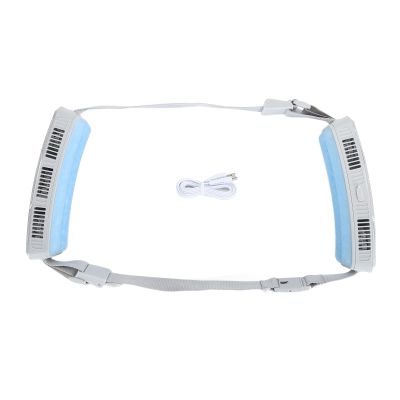 BAFOVY 876,000mm Airflow 3 Speeds, Portable Waist Fan with Cooling Materials, Strong Wind Power, Rechargeable for Outdoor, Sports, Unique PCM (Silver)