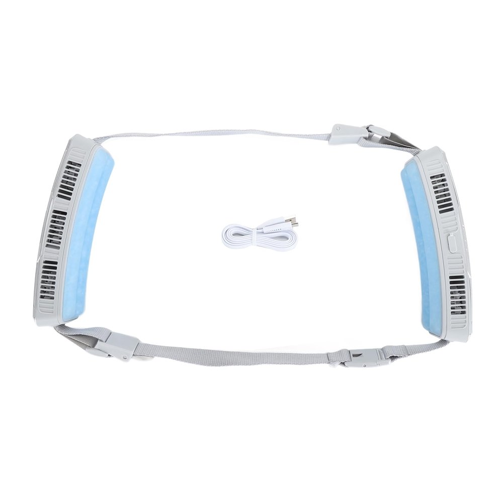 BAFOVY 876,000mm Airflow 3 Speeds, Portable Waist Fan with Cooling Materials, Strong Wind Power, Rechargeable for Outdoor, Sports, Unique PCM (Silver)