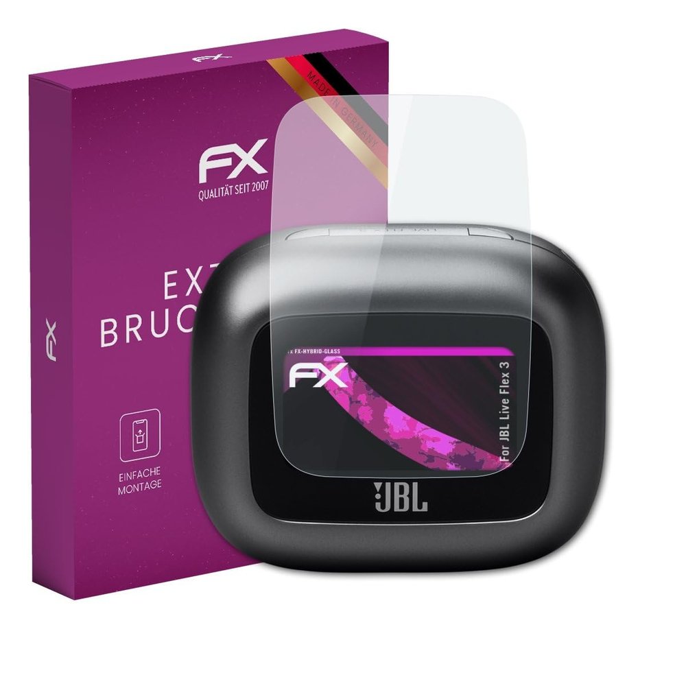 atFoliX Plastic Glass Protective Film compatible with JBL Live Flex 3, 9H Hybrid-Glass FX Screen Protector