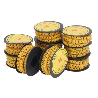 10Pcs Cable Identification Wire PVC Oil Proof Clear Markings Number Tube for Electronics Computers (6m)