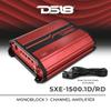 DS18 SXE-1500.1D SXE Class D Monoblock Car Amplifier 1 x 500 Watts RMS @ 1 Ohm 1500 Watts - Compact Amplifier with Remote Subwoofer Level Control (Red) view 2