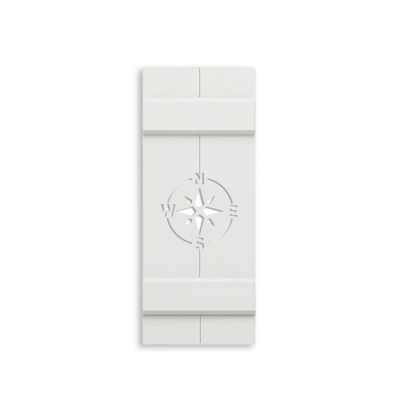 High Springs Shutter Company, Custom PVC Exterior Shutters -Sold Individually (30.5 inch, Compass, 14.5 inch)