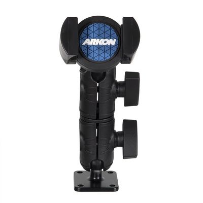 ARKON Mounts RoadVise Holder with Double Socket Arm and Drill-Base Mount | Smartphone Ready | Multi-Angle Arm | Strong Drill Base | Compatible with iPhone, Samsung, Google & More