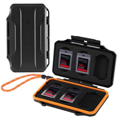 K&F CONCEPT 6 Slots XQD Cfexpress Type-B Card Holder, Water-Resistant Memory Card Storage Carring Case, Shockproof Card Protection Box Organizer