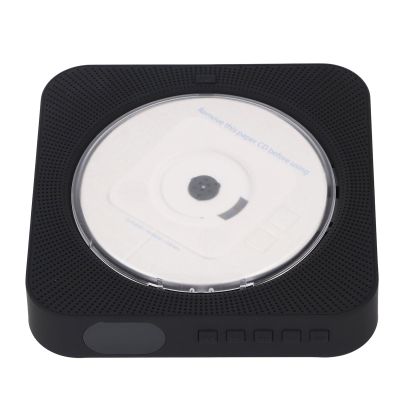 CD Player, Portable BT5.0 CD Player, Remote Control Protective Cover Design, 2 Modes Wall Mount CD Player with Speakers (Black)