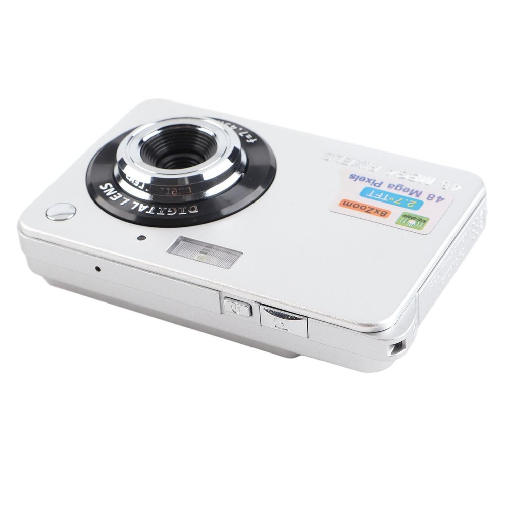 4K Digital Camera 48MP Ultra Clear Photos 8X Zoom 2.7 Inch TFT Compact Camera for Travel Photography Vlogging Teens Silver