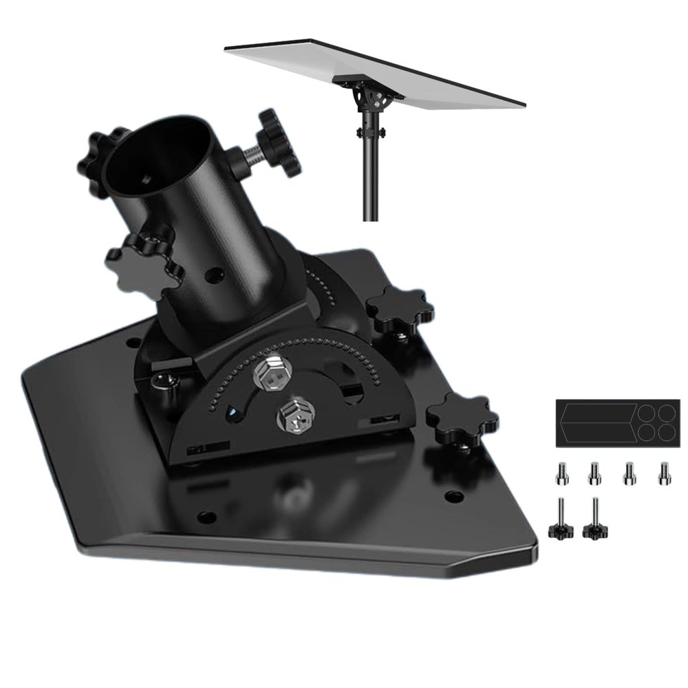 [Upgraded Version] Pipe Adapter for Starlink Gen 3 Pole Mount Adaptor with 160 Adjustable Angle, Star-Link Adapter Mount Plate for Standard Gen3 (V3) Pole Mounts (Fits Max 1.38" Poles)