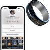Tungsten Ring Digital Business Card - Waterproof NFC Ring - Social Media Sharing & Instant Contact - Tap to Share NFC - iOS and Android(Gold-#9) view 1