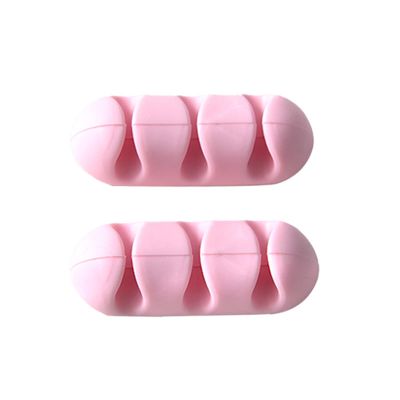 2PCS Cable Holder Clips, Cable Organizer Cord Organizer Cable Management Adhesive Charging Cord Organizer for Computer Desktop Home Office (Pink)