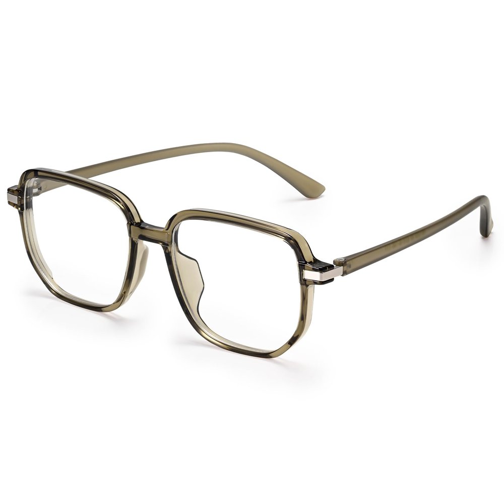 Dollger Oversized Blue light Glasses for Women Men Square big Computer Screen Bluelight Blocking Fashion Eyeglasses TR90 Green Frame