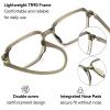 Dollger Oversized Blue light Glasses for Women Men Square big Computer Screen Bluelight Blocking Fashion Eyeglasses TR90 Green Frame view 4
