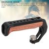 BTSEURY Camera Top Handle Wooden, Camera Top Handle with 3 Cold Shoes 1/4 Inch 3/8 Inch Threaded Hole Ergonomic Aluminum Alloy Camera Top Grip for DSLR Cameras view 3