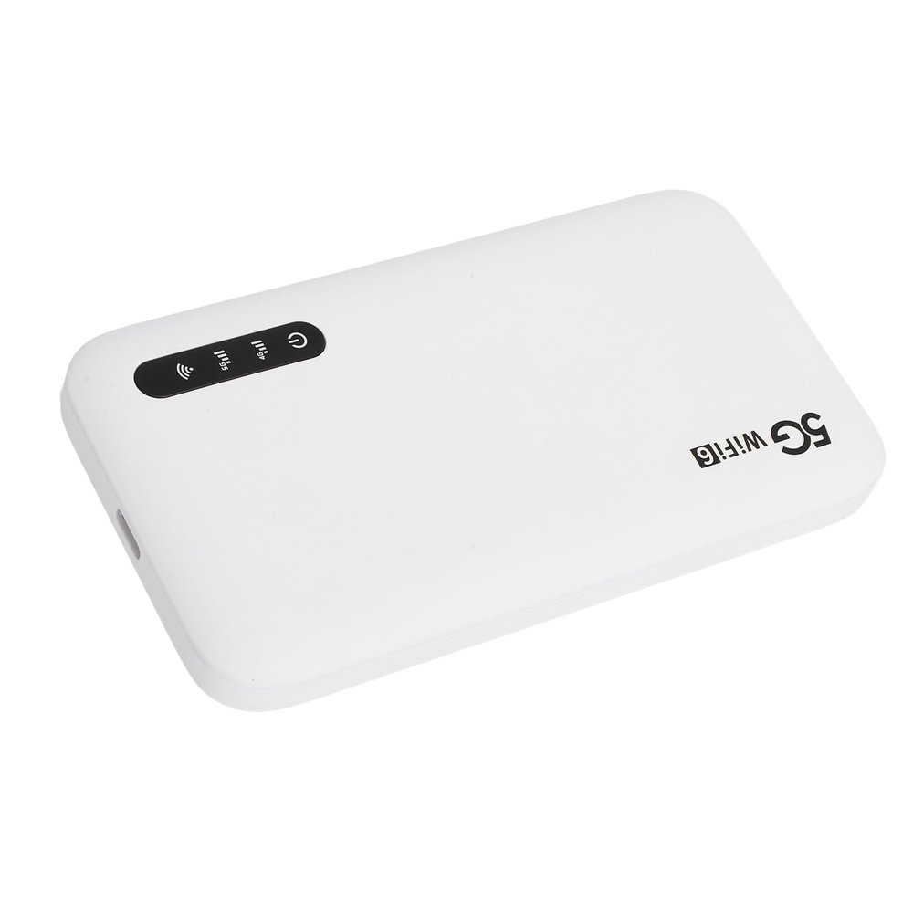 5G 6 Portable Hotspot Router High Speed 16 Devices 6100mAh SIM Card Slot White