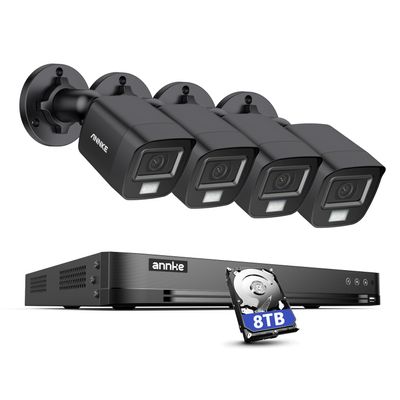 ANNKE 32CH 3K Security Camera System, 32 Channel 3K Lite H.265+ Surveillance DVR with AI Motion Detection, 4X 3K 5MP Analog Bullet Cameras, Smart Color Night Vision, Built-in Mic, IP67, 8TB HDD