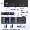 8K@60Hz Displayport KVM Switch 3 Monitors 2 Computers, 4K@144Hz KVM Switch DP 1.4 with 3 USB 3.0 Ports Sharing Keyboard and Mouse, Printer/Hard Drives, Desktop Controller view 2