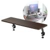 ZLGONRL Brown,Clamp-on Monitor Shelf for Desk, 29.5" Walnut Monitor Stand with Metal Legs, Desk Storage Organizer for Computer,Laptop,Printer view 1