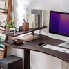 ZLGONRL Brown,Clamp-on Monitor Shelf for Desk, 29.5" Walnut Monitor Stand with Metal Legs, Desk Storage Organizer for Computer,Laptop,Printer view 2