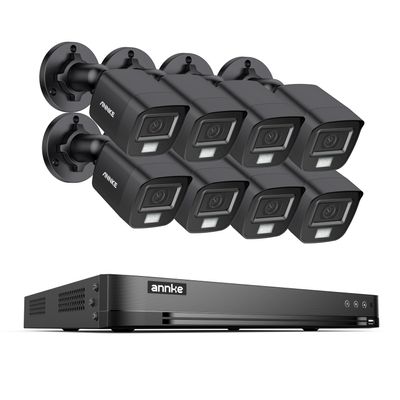 ANNKE 32CH 3K Security Camera System, 32 Channel 3K Lite H.265+ Surveillance DVR with AI Motion Detection, 8X 3K 5MP Analog Bullet Cameras, Smart Color Night Vision, Built-in Mic, IP67, NO HDD