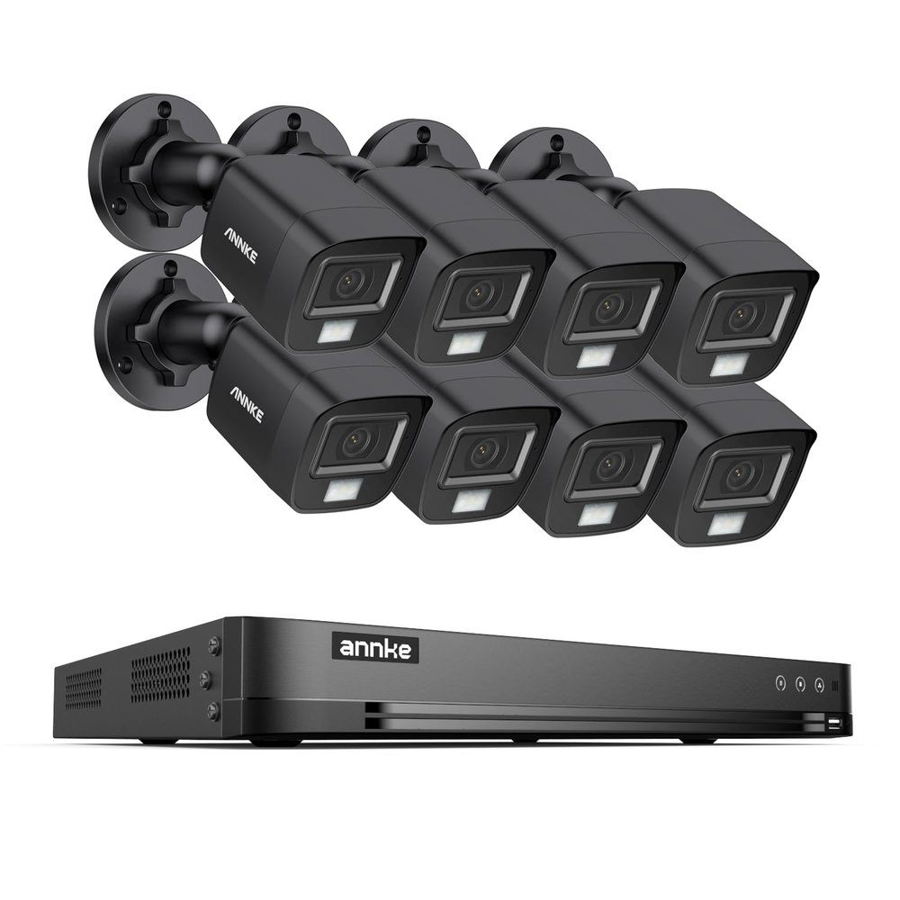 ANNKE 32CH 3K Security Camera System, 32 Channel 3K Lite H.265+ Surveillance DVR with AI Motion Detection, 8X 3K 5MP Analog Bullet Cameras, Smart Color Night Vision, Built-in Mic, IP67, NO HDD