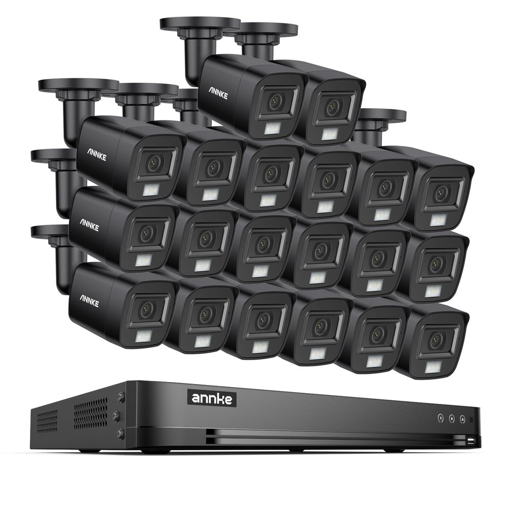 ANNKE 32CH 3K Security Camera System, 32 Channel 3K Lite H.265+ Surveillance DVR with AI Motion Detection, 20x 3K 5MP Analog Bullet Cameras, Smart Color Night Vision, Built-in Mic, IP67, NO HDD