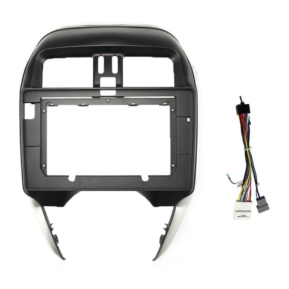 2019 Compatible with Nissan Sunny (10.1INCH, LHD) Car Radio Fascias Android GPS MP5 Stereo Player 2 Din Head Unit Panel Dash Frame Installati(Frame with Cable)