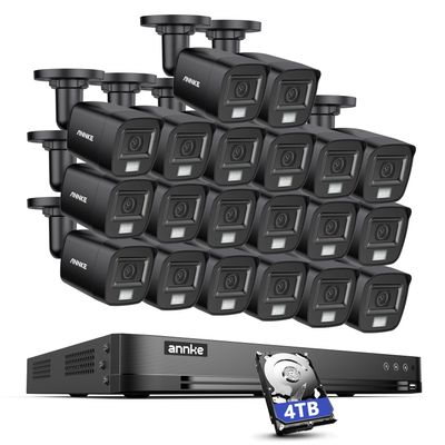 ANNKE 32CH 3K Security Camera System, 32 Channel 3K Lite H.265+ Surveillance DVR with AI Motion Detection, 20x 3K 5MP Analog Bullet Cameras, Smart Color Night Vision, Built-in Mic, IP67, 4TB HDD