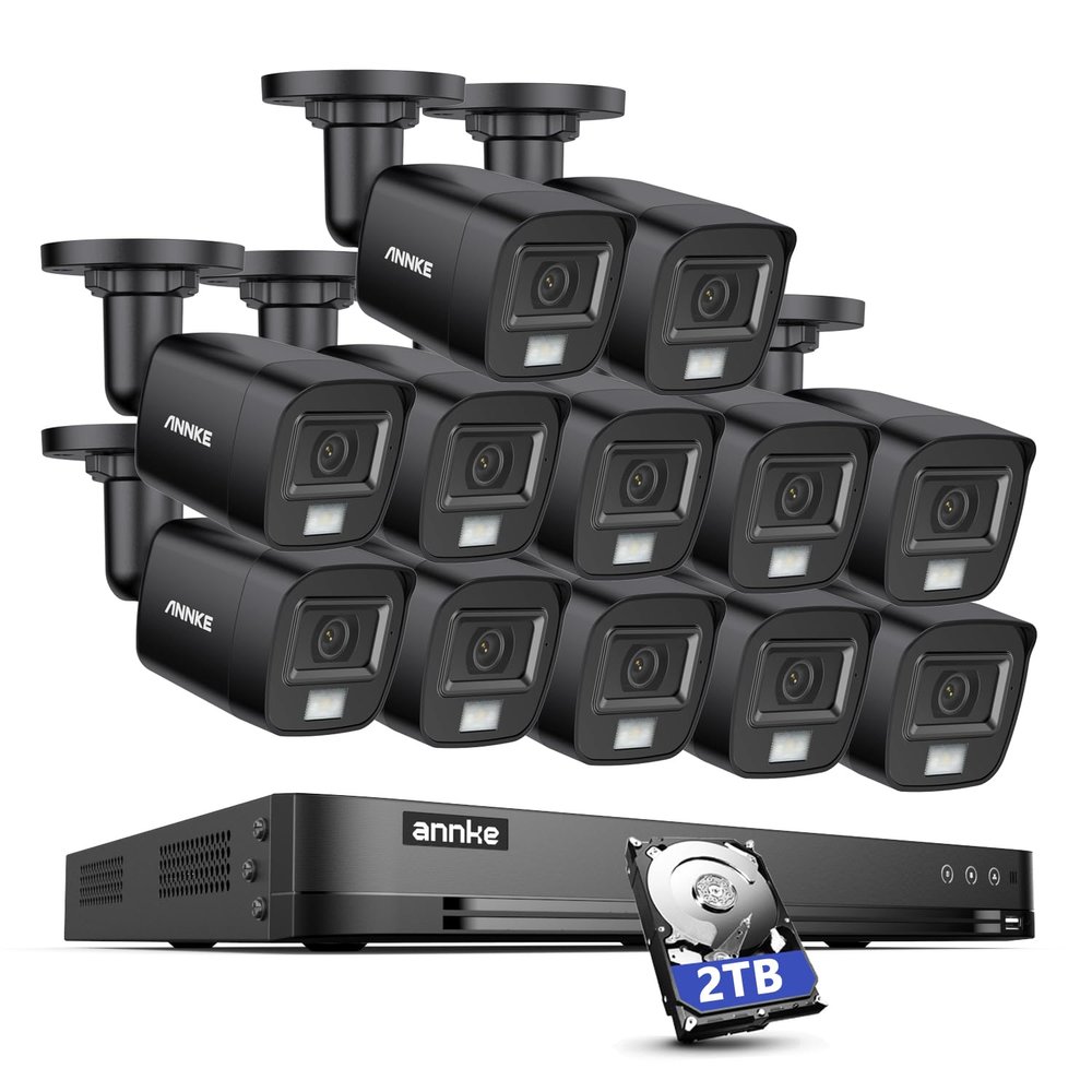 ANNKE 32CH 3K Security Camera System, 32 Channel 3K Lite H.265+ Surveillance DVR with AI Motion Detection, 12x 3K 5MP Analog Bullet Cameras, Smart Color Night Vision, Built-in Mic, IP67, 4TB HDD