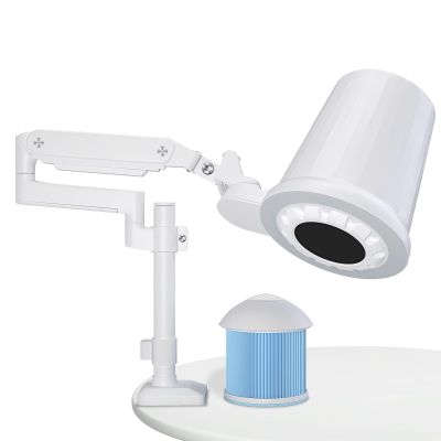 Industrial Nail Dust Collector,80W Original Vacuum Nail Dust Collector for Pedicure & Manicure with Dimmable LED, Adjustable Suction 360 Flexible Operation Come With ONE Replacement Filter