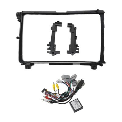 GRASKY 9 Inch Car Frame Fascia Adapter Canbus Box Decoder Compatible with Honda Vezel XRV HRV HR-V 2013-2018 Android Radio Dash Fitting Panel Kit(Frame Cable Canbus)