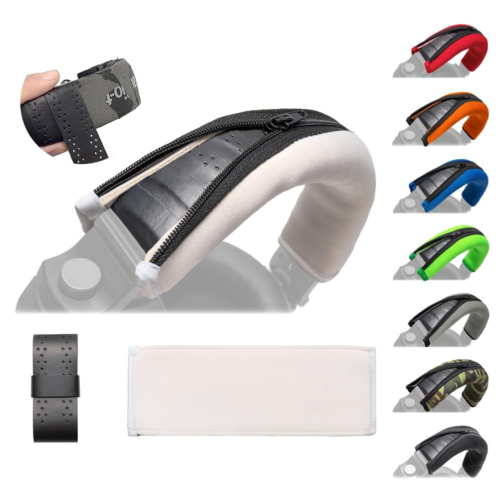 Voarmaks HDJ X7 Replacement Headband Cushion Cover Compatible with Pioneer HDJ-X5 X5BT HDJ-X7 X7BT X7S HDJ-X10 HDJ1000 HDJ1500 HDJ2000 DJ Headphone - Headband Tape Protection (White)