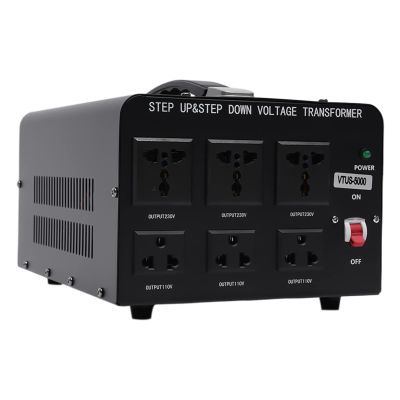 5000W Voltage Converter Transformer, 3 US Outlets 3 Universal Outlets, Step Up 110V-120V to 220V-240V or Step Down 220V to 110V AC Power Converter, W/US Standard Power Cord,Circuit Breaker Protection